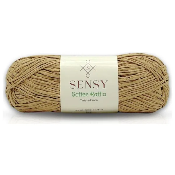 SENSY Premium Softee Raffia Yumuşak Kağıt İp Rafya İp Tığ İpi Çanta İpi El Örgü İpi Hobi İpi Sütlü Kahve