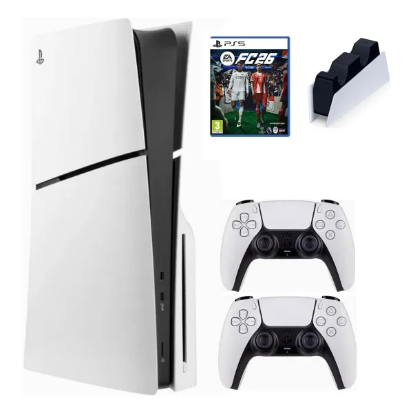Sony Playstation 5 Slim CD En Yeni Versiyon 2025 Model 2 Dualsense Şarj İstasyonu Fc26