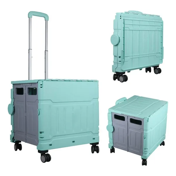 Sunup Sn-26968 Katlanabilir Market Pazar Kamp Tekerlekli Alışveriş Arabası 60Kg Kapasiteli