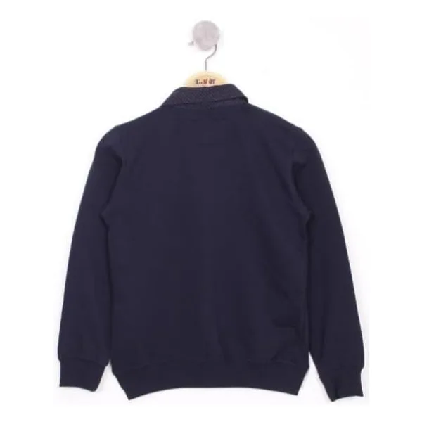 Toontoy Erkek Çocuk Gömlek Yaka Okul Sweatshirt Lacivert 12 YAŞ