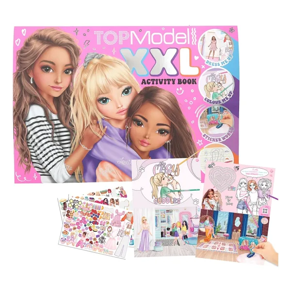 Top Model Topmodel Xxl Aktivite Kitabı 42X30 cm Boyama Defter, Sticker, Bulmaca Kız Çocuk - 1 Adet - Renkli