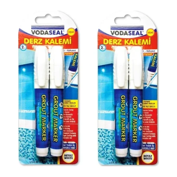 Vodaseal Fayans Derz Kalemi Beyaz 4 lü Set + 4 Adet Yedek Uç