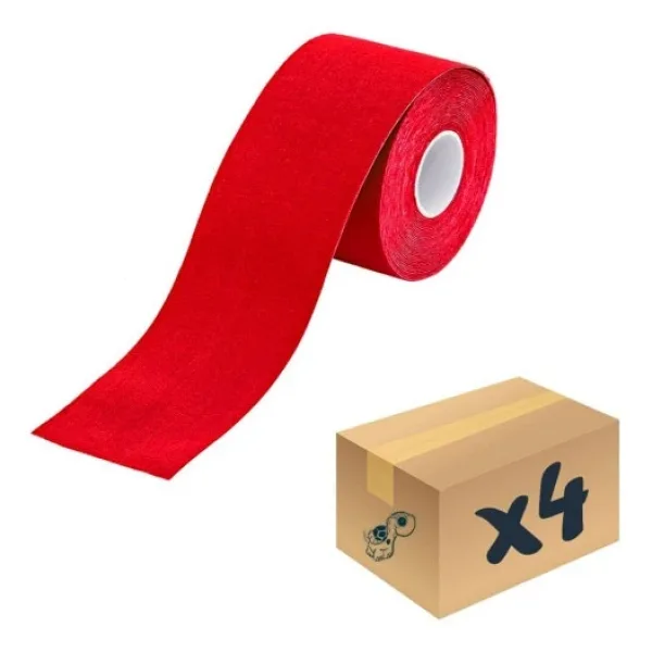 Vzn Kinesio Sport Tape - Sporcu Agri Bandi 5M X 5Cm Kirmizi 4 Adet