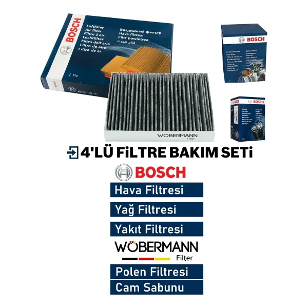 Wöbermann+bosch Audi A3 1.6 Tdi Filtre Bakım Seti 2009-2013 4k