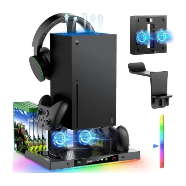 Xbox Series X Fanlı Stand - RGBli Xbox Şarj İstasyonu Oyun Ve Konsol Standı