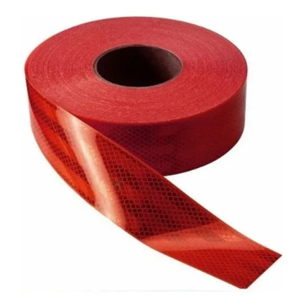 1 Metre Kırmızı Reflektörlü Fosforlu Şerit Bant Ikaz Bandı Hızlı Yapıştırıcı