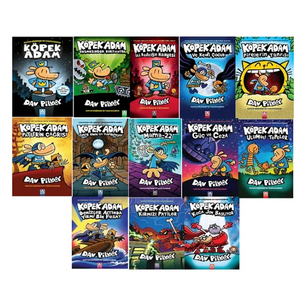 Altın Kitaplar Köpek Adam Seti 1-2-3-4-5-6-7-8-9-10-11-12-13 Dav Pilkey