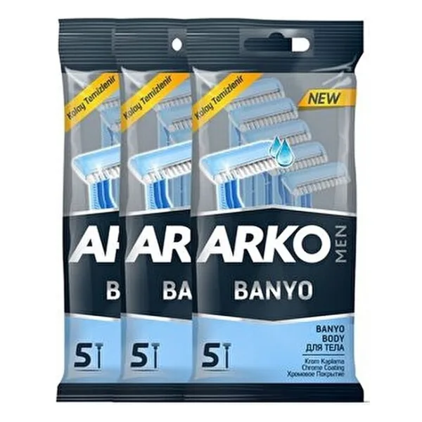 Arko Men Banyo 5'li 3 Adet Tıraş Bıçağı
