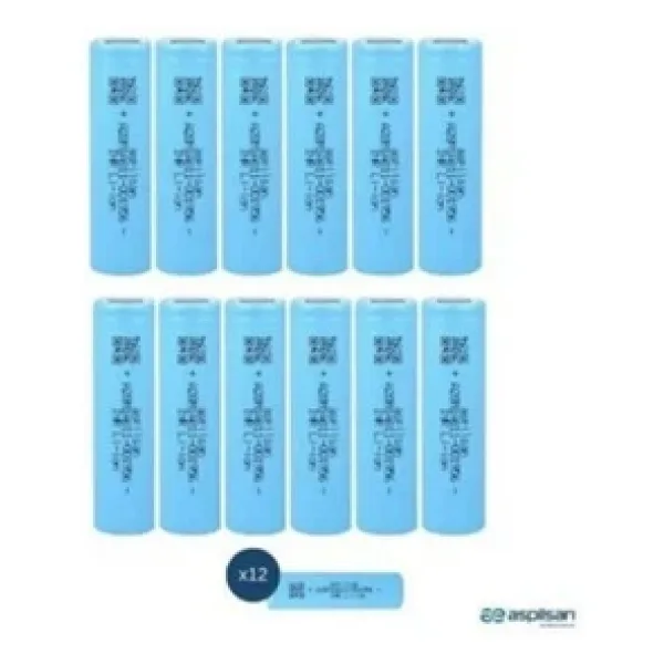 ASPİLSAN Aspilsan Inr18650a28 3.7v 2800mah 25a Discharge Şarjlı Li-ion Pil - 12 Adet Set