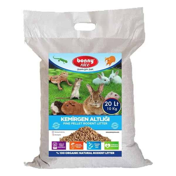 Bonny Nice Doğal Çam Pelet Hamster Kafes Altlığı 10 Kg 20 Lt