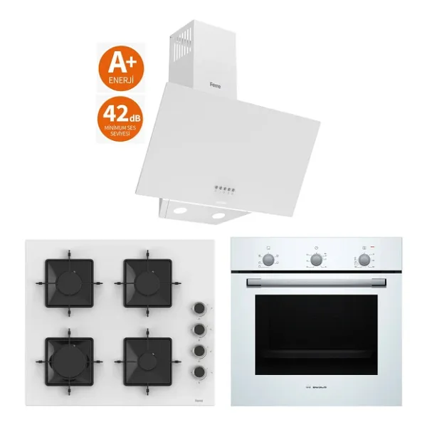 Bosch & Ferre New Daylight 3 Lü Ankastre Set - Ultra Sessiz Davlumbaz - 42 Db ( Hbf011bv1t - Ss206 - D087-Sa)