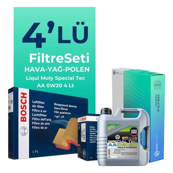 Bosch Honda City 1.5 Benzin Filtre Bakım Seti Liqui Moly Motor Yağlı (2021-2024) 4 Lü