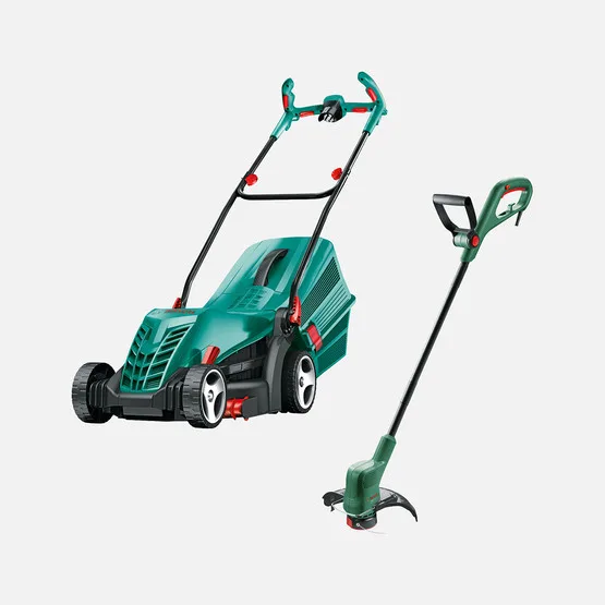 Bosch Universalrotak 37-555 Çim Biçme Makinesi + Bosch Easygrasscut 23 Kenar Kesme Makinesi