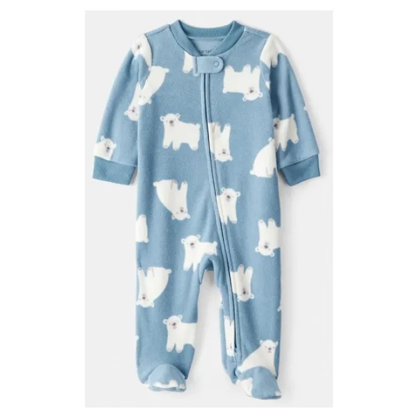 Carter's Erkek Bebek Mavi Polar Tulum - 9 Ay