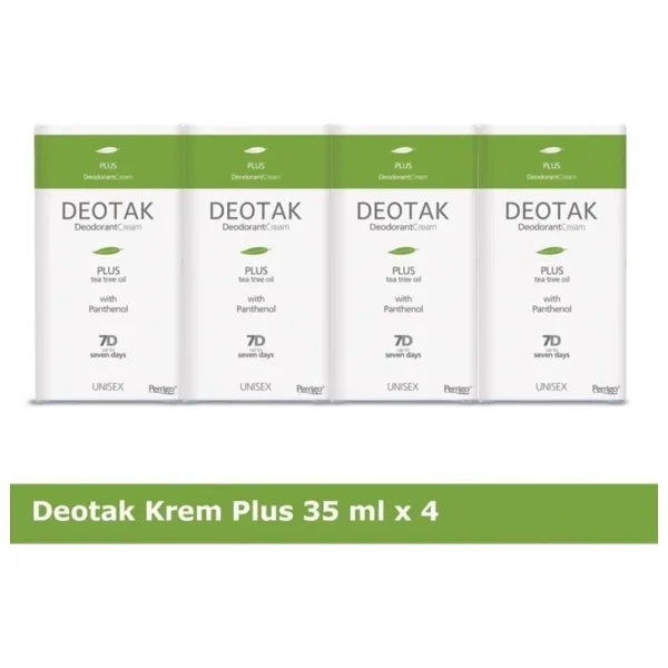 Deotak Plus Çay Ağacı Yağı 4 Adet 35 ml Krem Deodorant