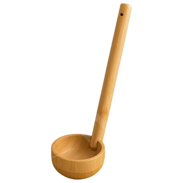 Doğal Bambu Kepçe 28 cm - Sağlıklı, Dayanıklı, Çevre Dostu Mutfak Aracı - Çorba, Sos ve Yemek Servisi İçin Ideal
