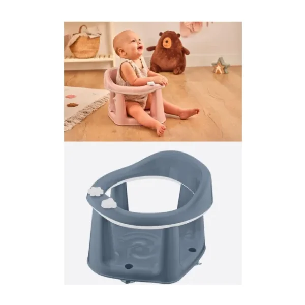 Flosoft Kaymaz Vakum Ayaklı Bebek Banyo Oturağı & Mama Oturağı 2in1 - Mavi