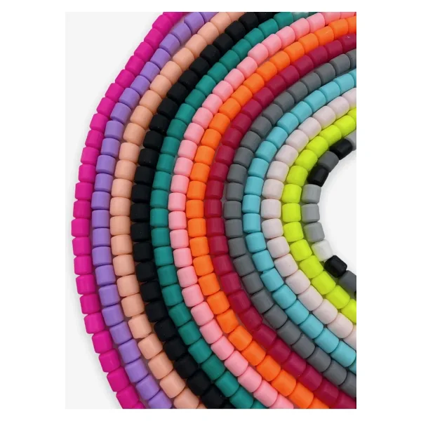 Hedef Bijuteri 13 Renk Lino Boncuk Seti , Polimer Kil Lino Hamur Boncuk Dizi Seti,6x6mm Silindir 40cm Dizi Fimo
