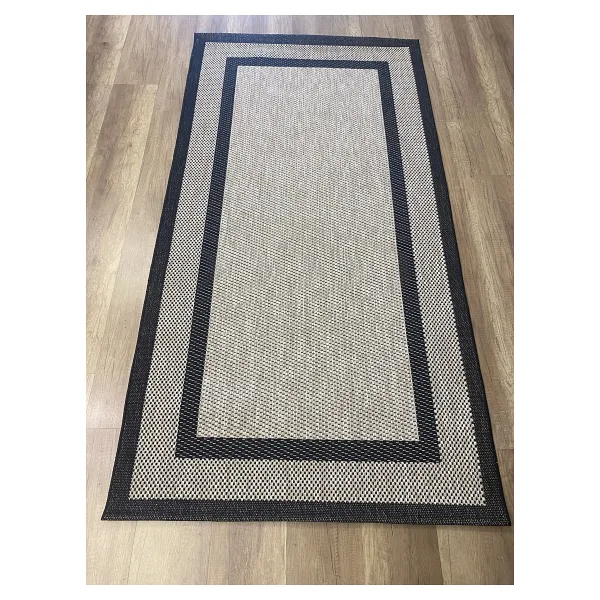 Hoom Rugs 1149 Bej Siyah Sisal Plus Jüt Halı