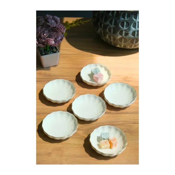 Kütahya Porselen Bone Luz Altın Fileli 8 cm 6'lı Kase