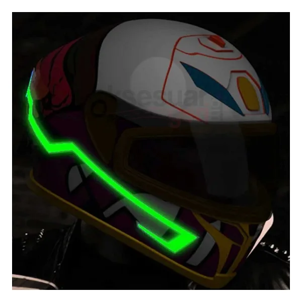 Motosiklet Kask Ledi Yeşil Renk - 3 Farklı Mod - Motosiklet Renkli İkaz Ledi