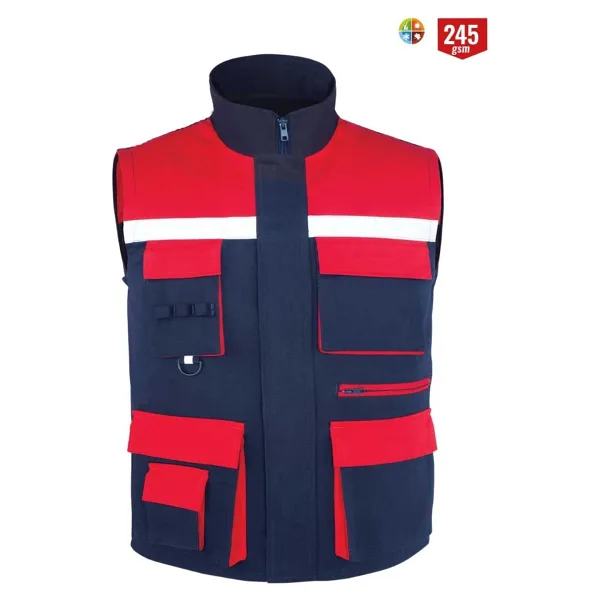 Myform Yelek Multi Lacivert/kırmızı 09137