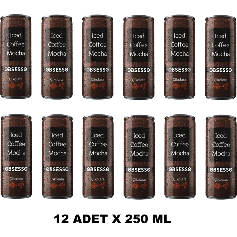 Obsesso Çikolata Soğuk Kahve 250 ml x 12 Adet - 1 Paket - Ice Coffee