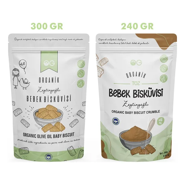 OG Natural Organik Bebek Bisküvisi ve Bisküvi Tozu Seti
