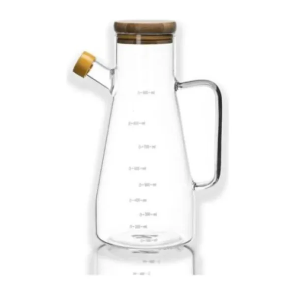 Paçi Cam-400804 Bambu Kapaklı Cam Yağlık 900 ml