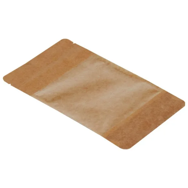 Packanya 13 Cm X 22,5 Cm 3,5 Cm -500 Adet Kraft Geniş Pencereli Doypack 500 Adet