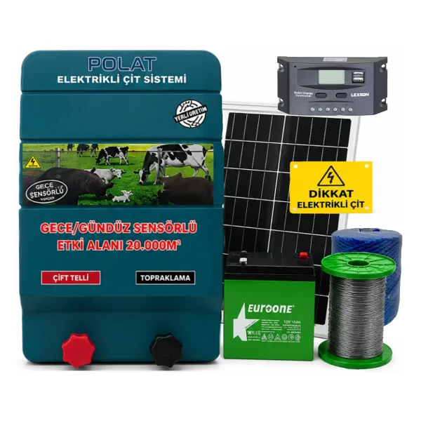 Polat Güneş Panelli Pro 4000 Metre 40-45 Dönüm Elektrikli Çit
