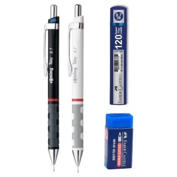 Rotring Tikky 0,7kalem Seti ( 2 Kalem+120 F.castel 0,7 Min+sinav Silgisi )