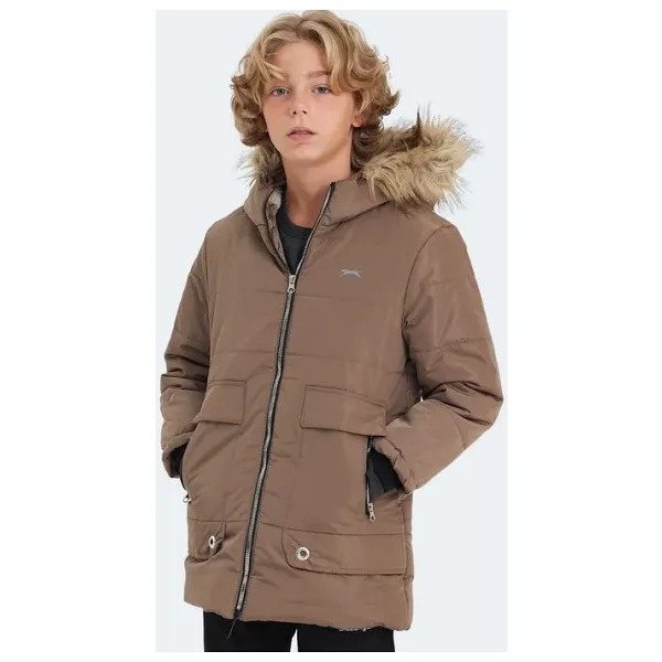 Slazenger Camelia Kapüşonlu Bej Çocuk Mont