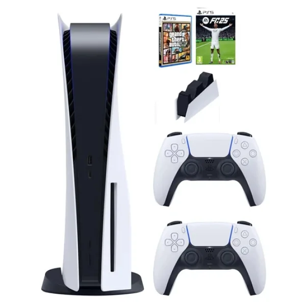 Sony Playstation 5 Standart +2. Kol Dualsense + Şarj İstasyonu + PS5 Fc25 + PS5 Gta (İthalatçı Garantili)