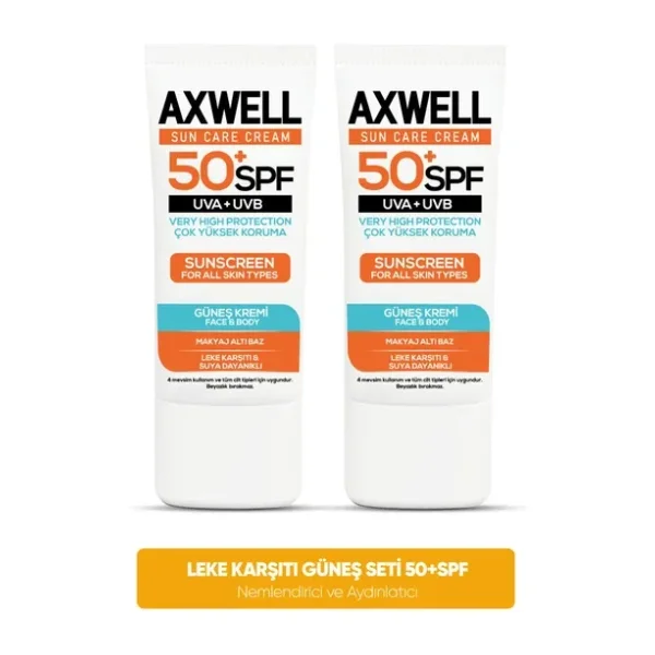 Spf 50+ 2 Li Fırsat Seti Leke Karşıtı Nemlendirici Yüksek Koruma Güneş Kremi 50 Ml