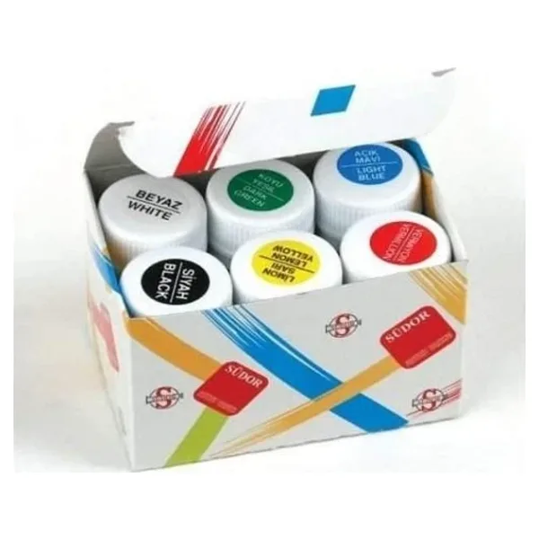 Südor Vitrail Cam Vitray Boyası 6 Renk x 25 ml.