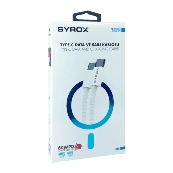 Syrox C146 1 m Type-C toType-C Hızlı Şarj Kablosu
