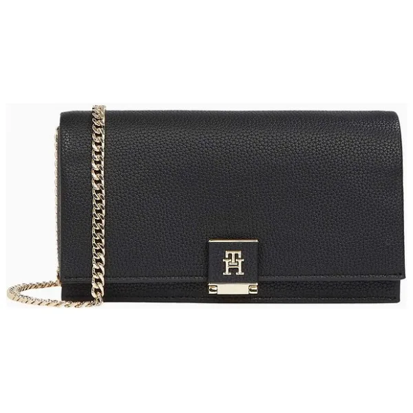 Tommy Hilfiger Heritage Flap Chain Çapraz Askılı Çanta - Siyah