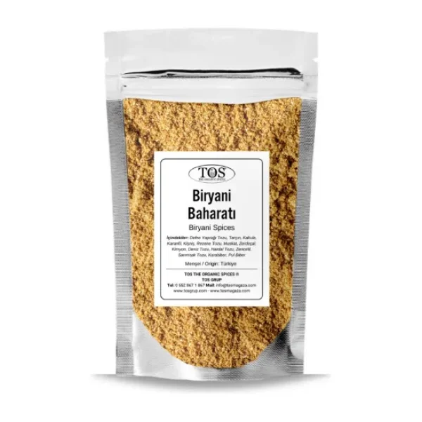 TOS The Organic Spices Biryani Baharatı 250 gr Biryani Spice Blend - Premium Quality Baharat Karışımı