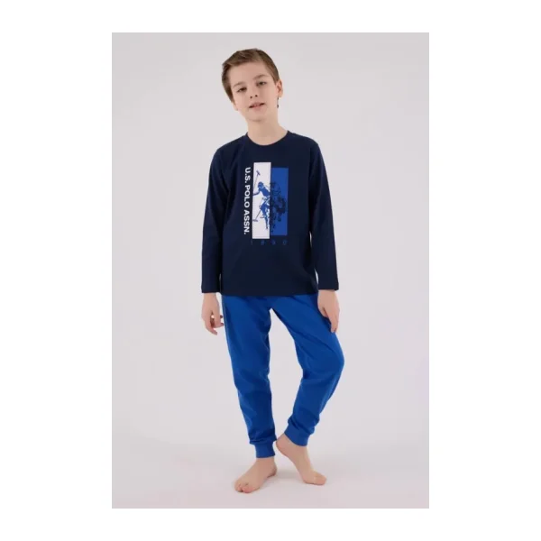 U.s. Polo Assn Uzun Kol Pijama Takım Us2206-4 Lacivert