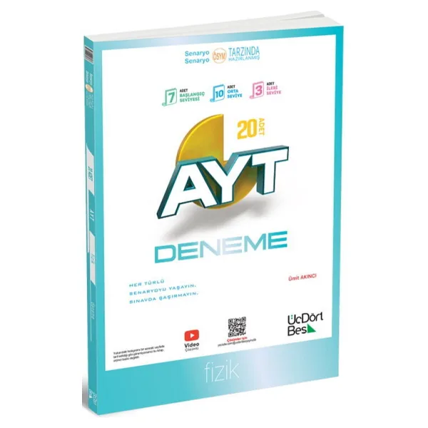 ÜçDörtBeş Yayınları AYT 20'li Fizik Deneme