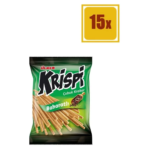 Ülker Krispi Baharatlı Çubuk Kraker 50 Gr 15 Adet