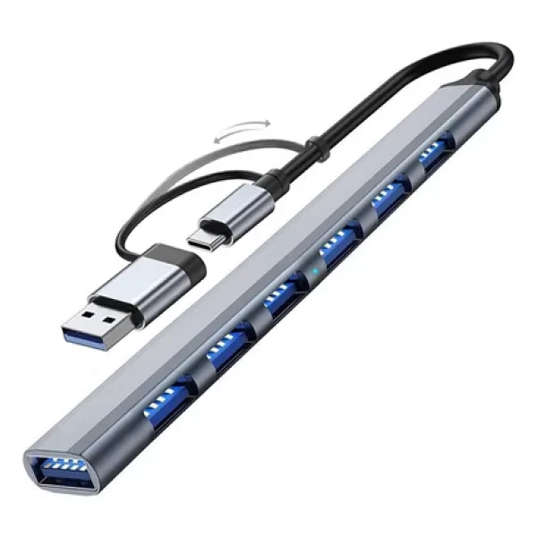 UmoTech 7 Port Usb 3.0 Hub 7in1 Usb 3.0 Hub Çoklayıcı Pc Bilgisayar Uyumlu Veri Aktarımı Mouse Klavye Bağlan