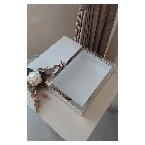 Verda Çerçeve Ledsiz Yeni Trend 25x35 Cm Gümüş Derin Gül Tasarım Çerçevesi! Gül Kutusu Anı Çerçevesi! Isimsiz