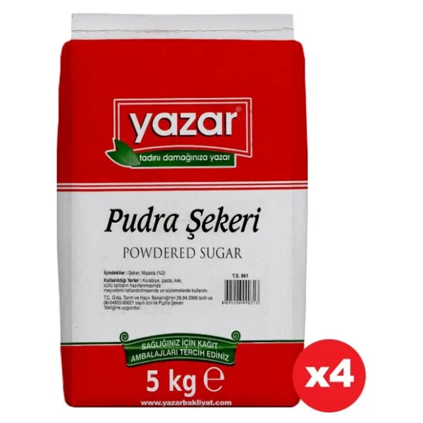 Yazar 5000 gr 4 Paket Pudra Şekeri