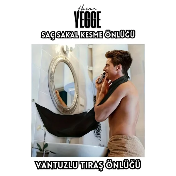 YEGGE Saç Sakal Kesme Tıraş Önlüğü - Vantuzlu Traş Önlüğü