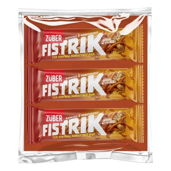 Züber Yer Fıstıklı Kuruyemiş Bar 3x30 gr