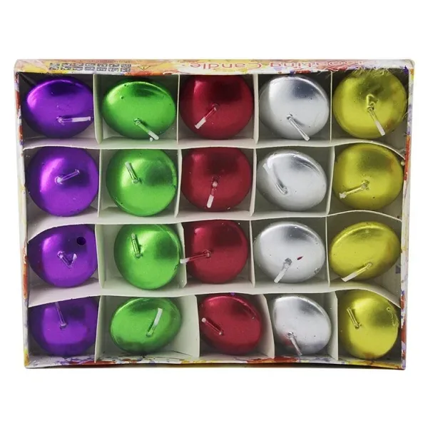 20PCS SUDA YÜZEN MUM BEYAZ - RENKLİ
