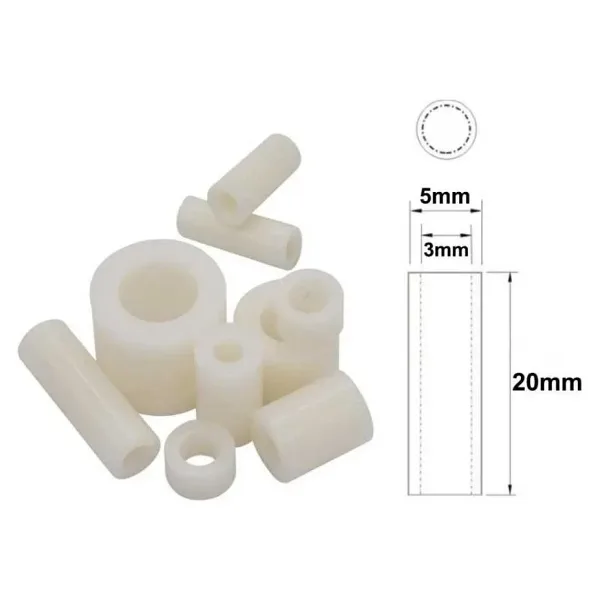 5x20mm Led Distans (Standoff) - Beyaz