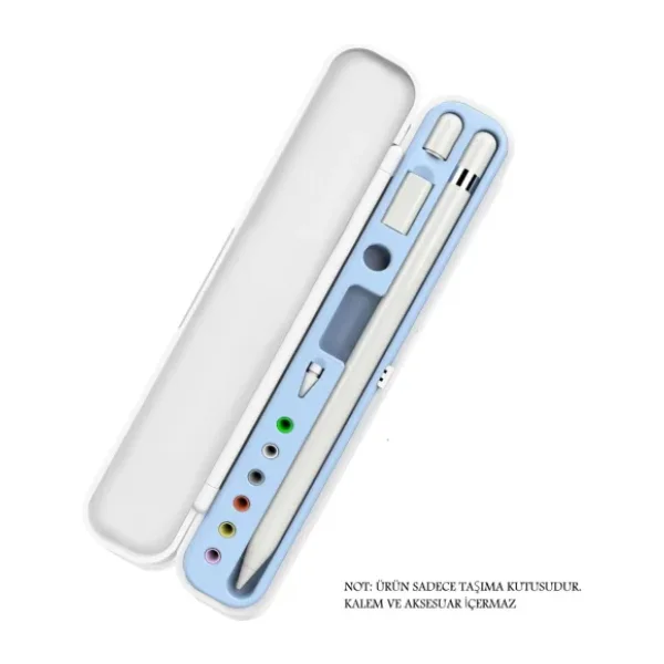 Apple Pencil, Samsung S Pen, Microsoft Surface Pen, Huawei M Pen Uyumlu Tablet Kalemi Kutusu Taşıma Çantası - Beyaz